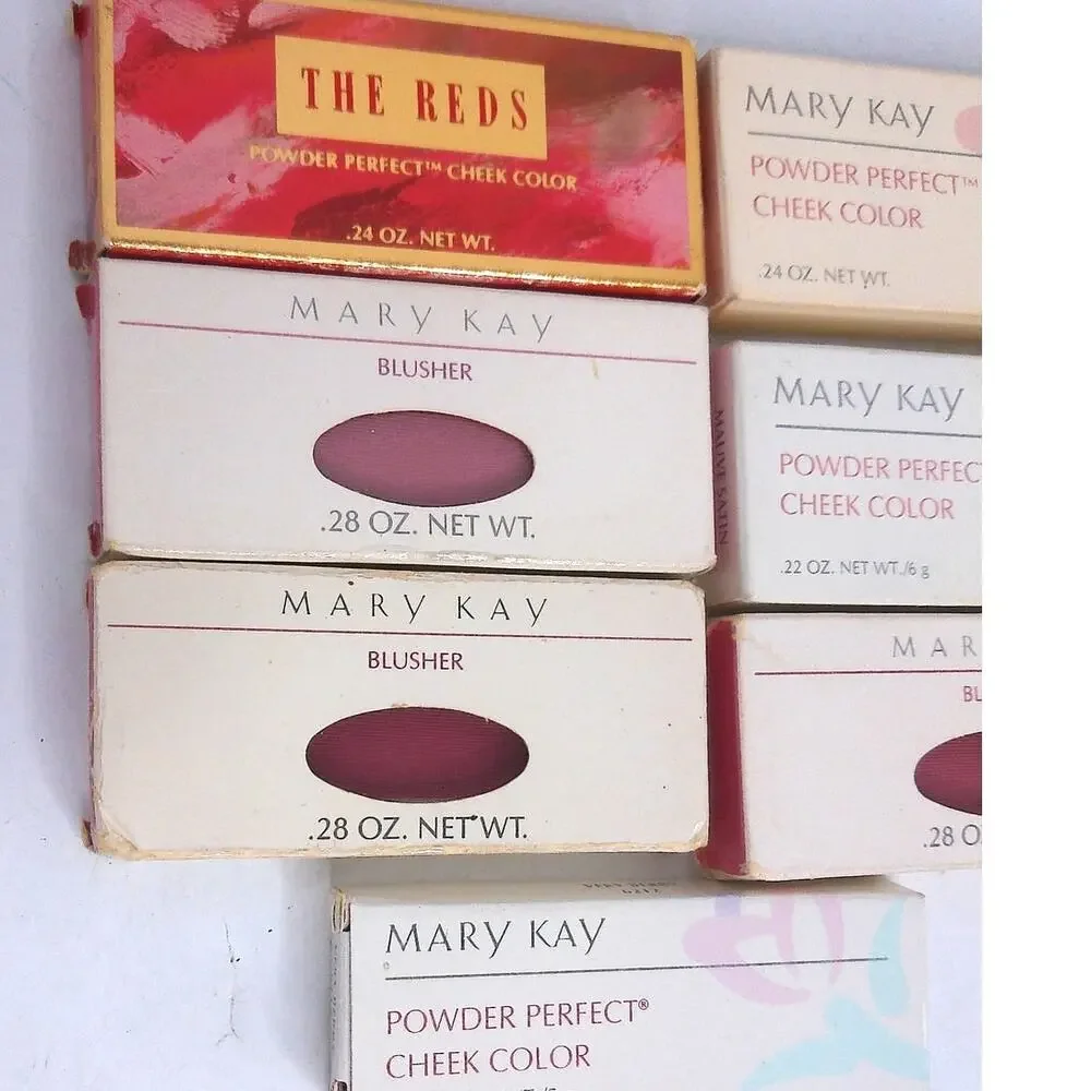 Vtg Mary Kay Blush Violet Mauve Satin Holly Berry Orchid Lilac Very Berry Set 7
